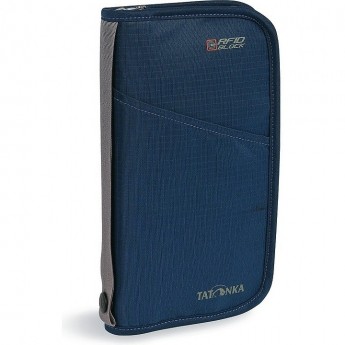 Плоская сумка для документов с защитой данных TATONKA TRAVEL ZIP L RFID navy